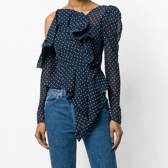 self portrait polka dot top